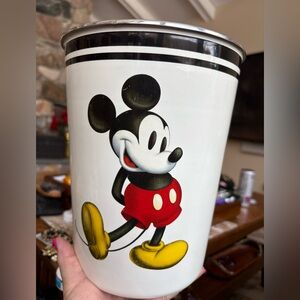 Disney Mickey Mouse Trash Can 🗑 Large Enameled Nice
